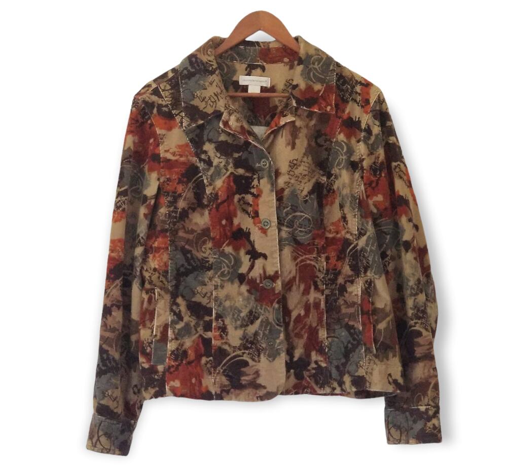 Christopher & Banks Floral Corduroy Jacket  - Size L